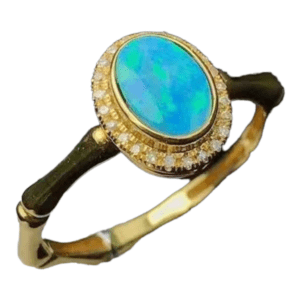 Turquoise and Diamond Accent Ring