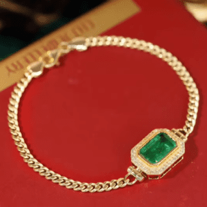 Diamond & Emerald Charm Bracelet