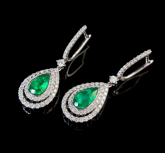 Brilliant Emerald & Diamond Earrings