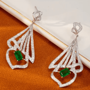 Emerald Elegance Skirt Drop Earrings