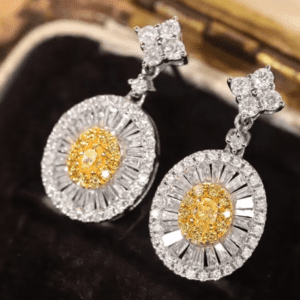 Luxury Yellow Diamond Drop Earrings