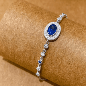 White Gold Sapphire & Diamond Bracelet