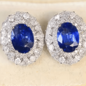 Classic Blue Sapphire & Diamond Earrings