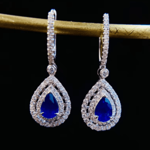 Radiance White Gold Diamond and Sapphire Earrings