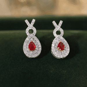 Stunning Ruby-Diamond Wedding Earrings