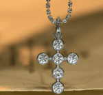 Cross Design Diamond Pendant Necklace