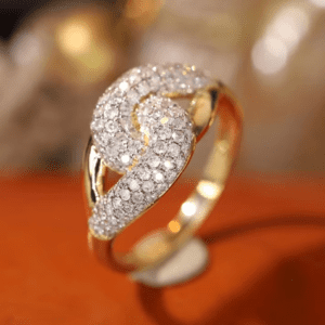 Romantic Buckle Design Diamond Ring