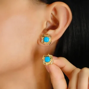 Timeless Yellow Gold Turquoise Jewelry Set