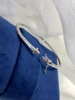 18K White Gold Diamond Bangle - Elegant Bridal Jewelry - Image 2