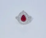 Elegant Water Drop Ruby & Diamond Ring