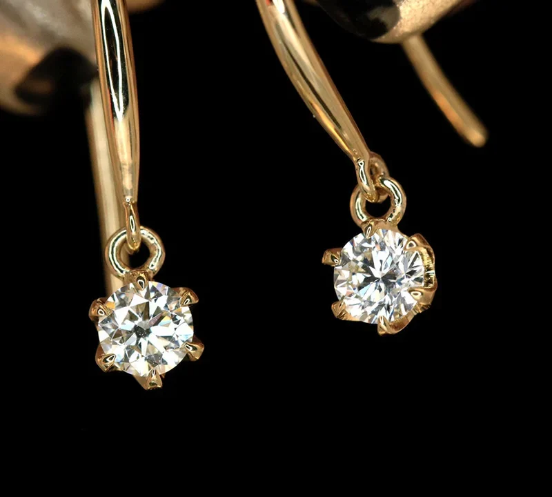 Golden Aura Diamond Drop Earrings