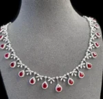 Stunning White Gold Ruby & Diamond Necklace