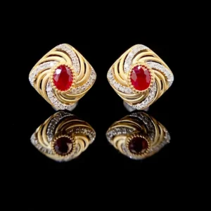 Vintage Ruby and Diamond Earrings