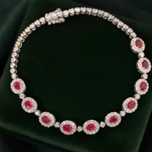 Romantic White Gold Ruby & Diamond Bracelet