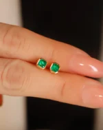 Artemies Emerald Grace: Classic Stud Earrings - Image 2