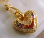 Aquamarine Diamond Heart Necklace