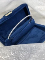 18K White Gold Diamond Bangle - Elegant Bridal Jewelry - Image 4