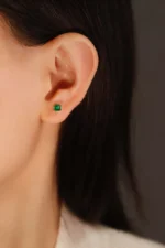 Artemies Emerald Grace: Classic Stud Earrings - Image 6