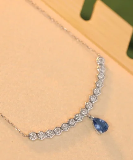 Charming Sapphire & Diamond Necklace