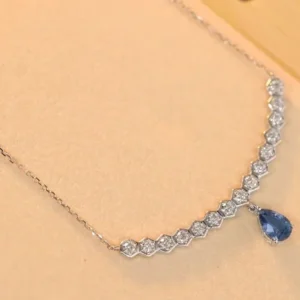 Charming Sapphire & Diamond Necklace