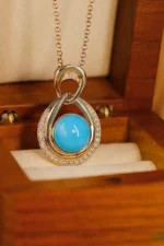 Elegant Yellow Gold Turquoise Jewelry Set - Image 3