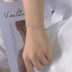 18K White Gold Diamond Bangle - Elegant Bridal Jewelry - Image 5