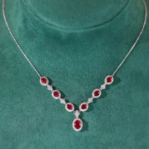 Ruby Diamond Gemstone Necklace