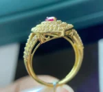 Marquise-Shaped Ruby & Diamond Engagement Ring - Image 2