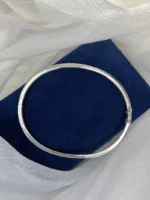 18K White Gold Diamond Bangle - Elegant Bridal Jewelry - Image 3