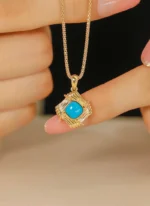 Timeless Yellow Gold Turquoise Jewelry Set - Image 2