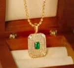 Luxury Yellow Gold Emerald and Diamond Necklace