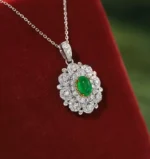 Luxurious White & Yellow Gold Emerald Necklace