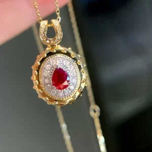 Elegant Ruby & Diamond Necklace