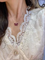 Artemies Flutter: Ruby Butterfly Necklace - Image 6