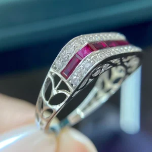 Luxe Ruby Diamond White Gold Ring