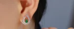 buy natural emerald and diamond earrings for woemen