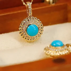 Vintage Turquoise Necklace & Earrings Set