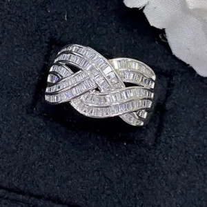 Modern Woven Diamond Ring