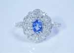 Flower Design Sapphire Diamond Ring