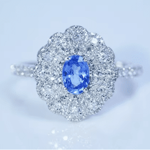 Flower Design Sapphire Diamond Ring