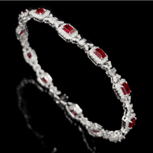 Elegant Ruby & Diamond Bracelet