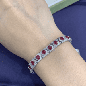 Elegant Ruby & Diamond Bracelet