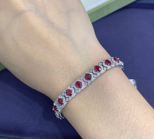 Elegant Ruby & Diamond Bracelet