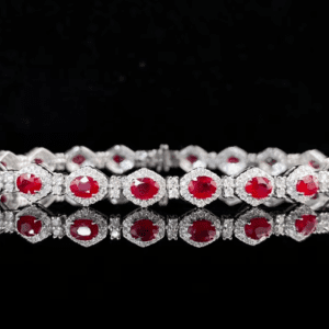 Elegant Ruby & Diamond Gemstone Bracelet