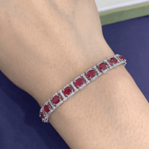 Pure Ruby & Diamond Wedding Bracelet