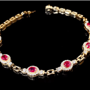 Vintage Palace-Style Ruby & Diamond Bracelet