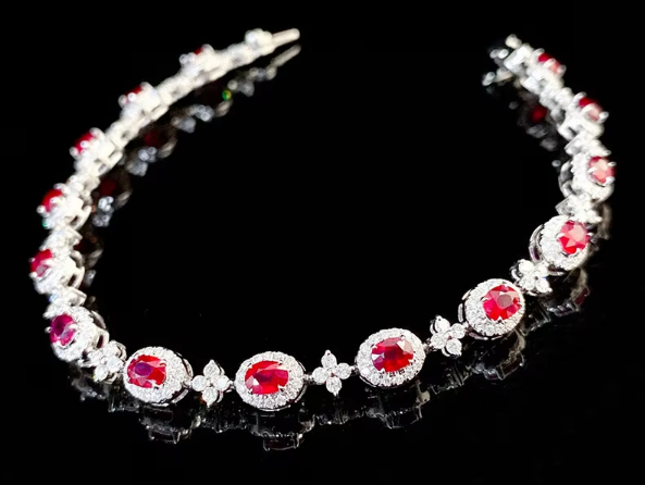 Elegant Ruby & Diamond Bracelet