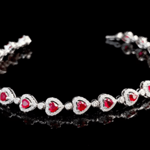 Heart Ruby & Diamond Bracelet