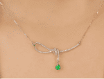 Elegant White Gold Emerald Pendant Necklace