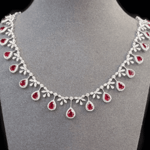 Stunning White Gold Ruby & Diamond Necklace